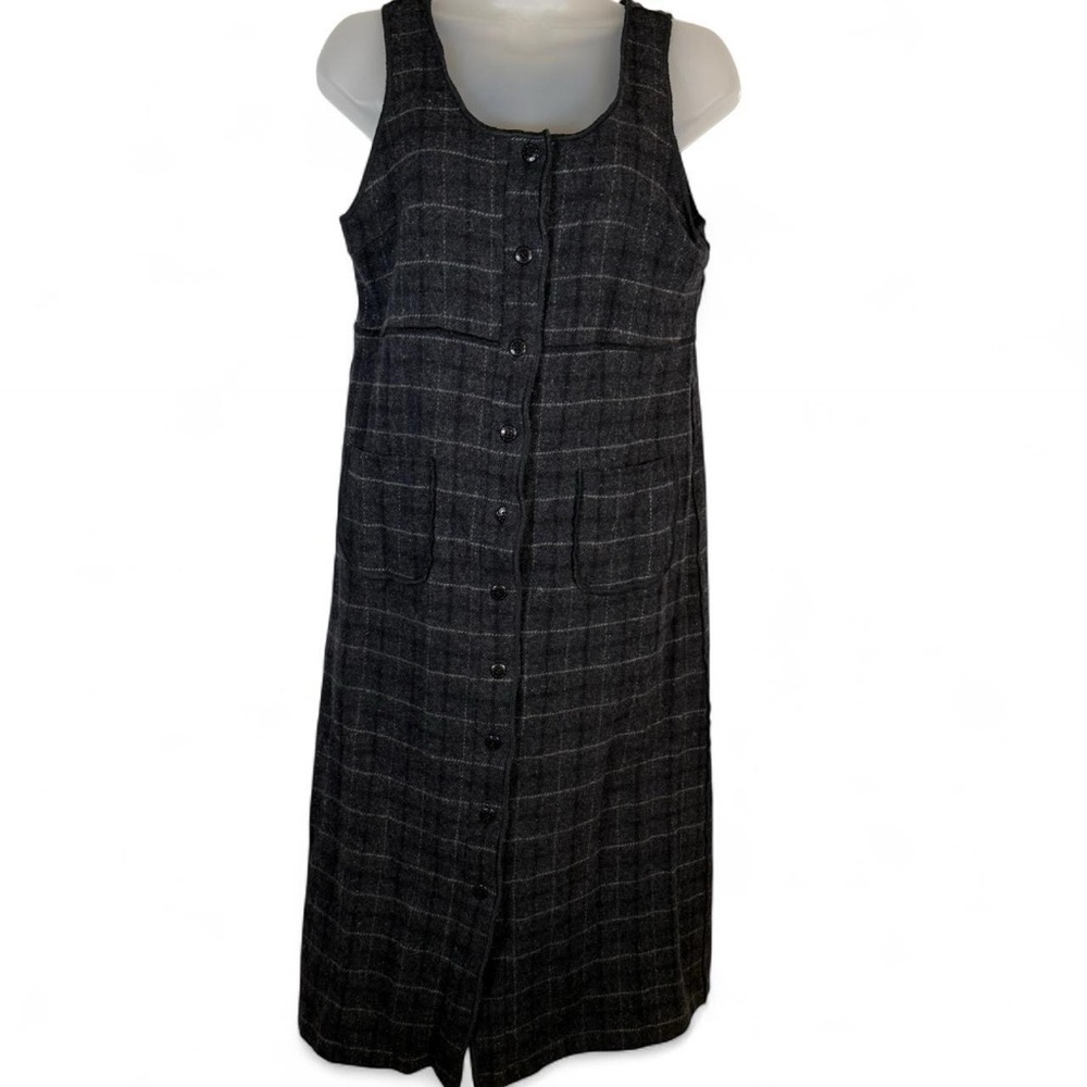 Harve Benard Black Checkered Midi Dress